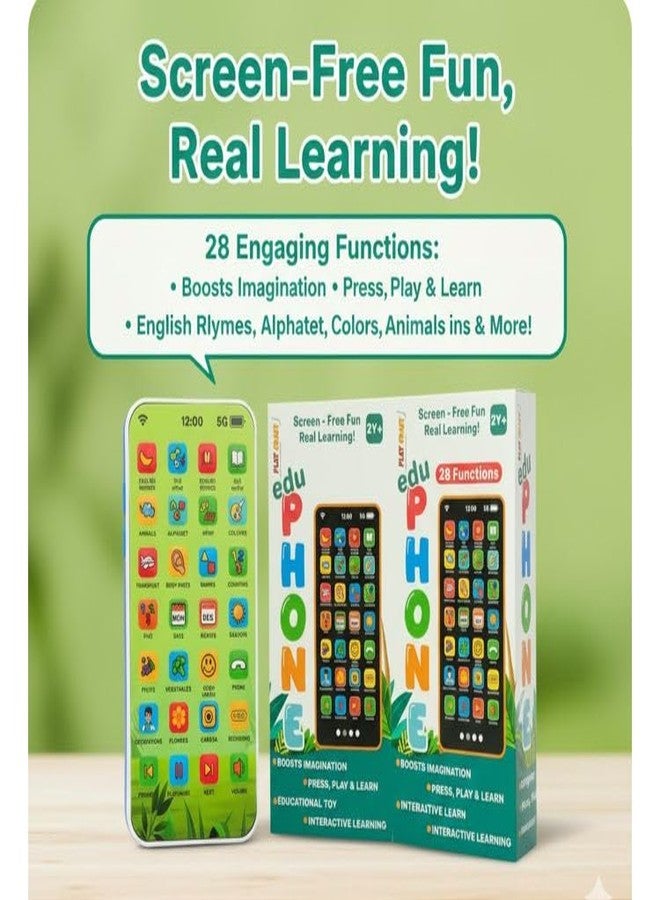 Eksploe Play Craft EduPhone Educational Type-C Rechargeable Musical Toy 28 Functions Recording, Alphabet, Numbers, Varnmala, Animal Sounds, Nursery Rhymes in English & Hindi - Image 3